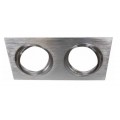 Foco basculante cuadrado empotrar Aluminio texturizado, para 2 Lámparas AR111/QR111